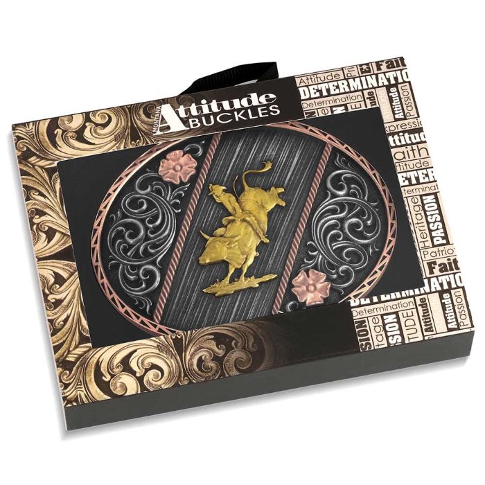 Montana Attitude Buckle - Tri Colour Rodeo