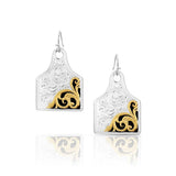 Montana Silversmith Earrings - Rural Route Cow Tag [sz:2]