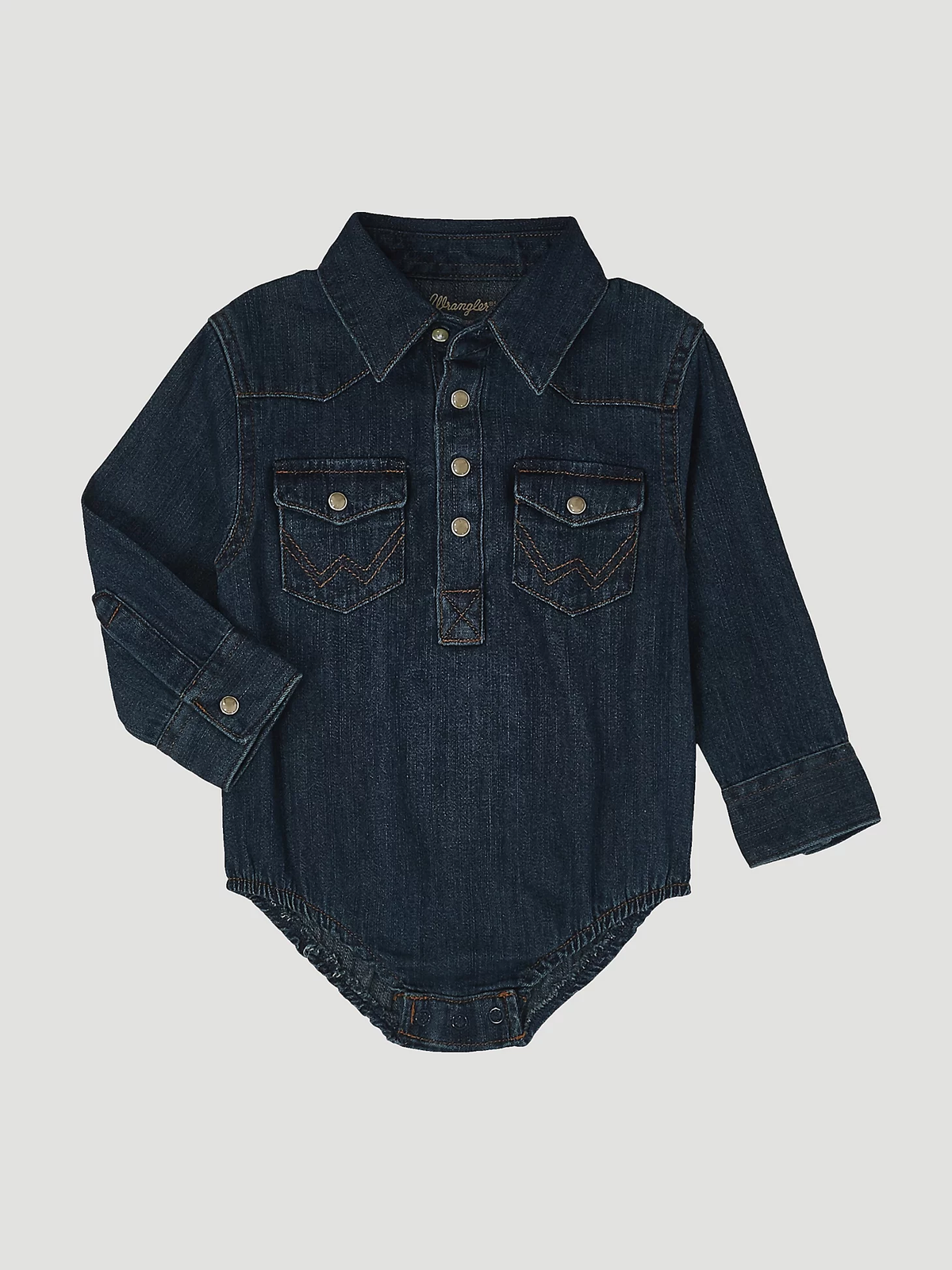 Wrangler Baby Western Longsleeve Bodysuit - Denim [sz:3-6m]