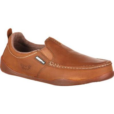 GEORGIA CEDAR FALLS MENS MOC TOE SLIP ON - TAN