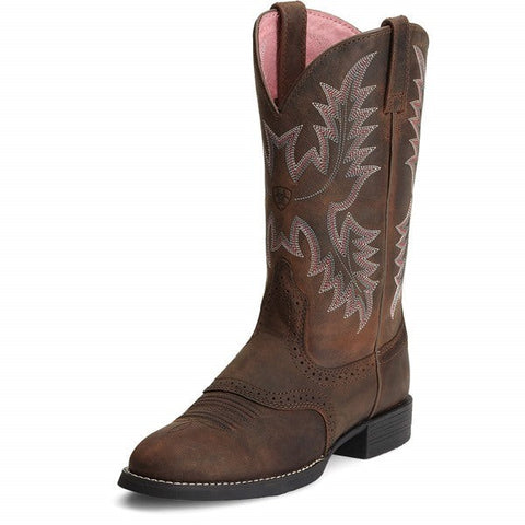ARIAT WOMENS HERITAGE STOCKMAN - DRIFTWOOD BROWN [SZ:7.5C]