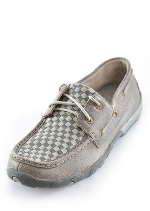 TWISTED X WOMENS WOVEN GREY LACE UP MOC