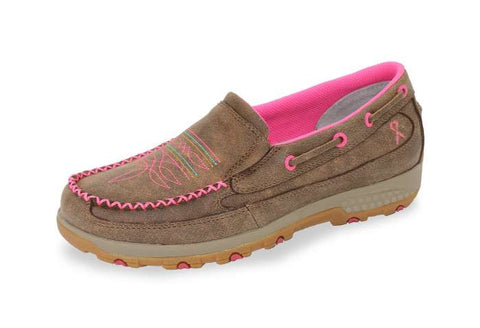 TWISTED X PINK STITCH WOMENS CELLSTRETCH SLIPON - BOMBER/BLUE/PINK [SZ:5.5]