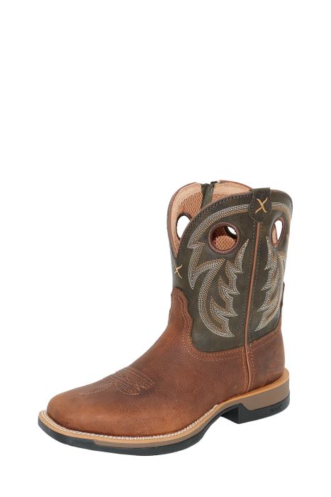 TWISTED X MENS 9" TECH X1 ZIP BOOT - TAWNY BROWN/BURNT OLIVE [SZ:8.0]