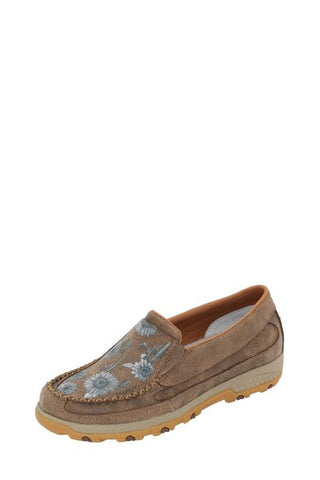 TWISTED X WOMENS CELLSTRETCH FOIL SLIP ON  - BOMBER/SILVER FOIL [SZ:6.5]