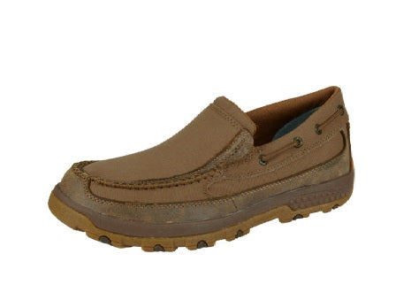 TWISTED X MENS CANVAS CELLSTRETCH SLIP ON - BEIGE