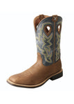 TWISTED X MENS TOP HAND WS TOE 12" BOOT PEANUT DISTRESSED / NAVY