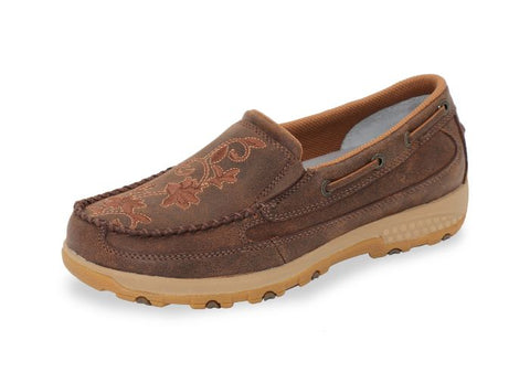 TWISTED X FLORAL WOMENS CELLSTRETCH SLIPON - BROWN [SZ:5.5]