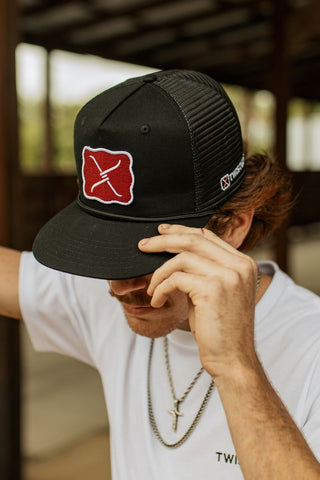TWISTED X LARGE BUCKLE HIGH PROFILE CAP - BLACK