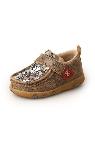 TWISTED X BARBED SKULL CASUAL MOCS - BOMBER/BROWN CAMO