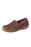 TWISTED X CACTUS STITCH CASUAL JUNIOR MOCS - BOMBER/ROSE