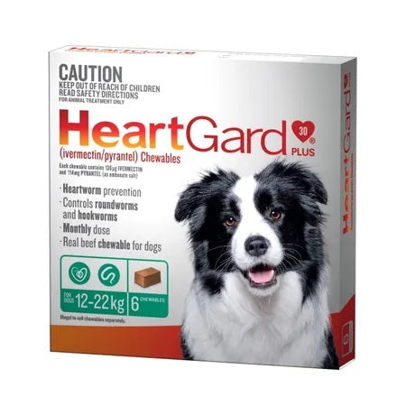 HEARTGARD 12 - 22KG 6 PACK GREEN