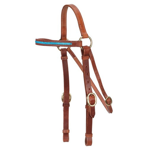 FORTWORTH BARCOO BRIDLE WITH TURQUOISE BRAIDING 3/4" [SZ:COB]