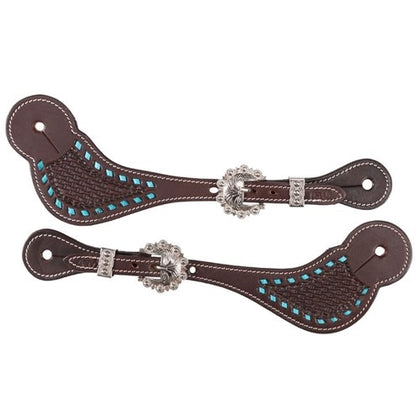 Spur Straps Fortworth Basket Carved Womens - Copper/turq [sz:ladies]