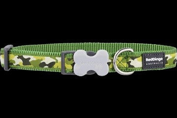 RED DINGO CAMOUFLAGE DOG COLLAR - GREEN