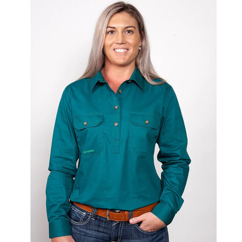JUST COUNTRY JAHNA SHIRT FORREST GREEN