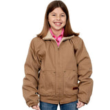 JUST COUNTRY JUNIOR DIAMANTINA SHERPA JACKET - KHAKI [SZ:XS]