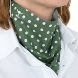 JUST COUNTRY CARLEE DOUBLE SIDED SCARF - OLIVE POLKA DOT/OLIVE MINI CHECK