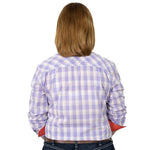JUST COUNTRY ABBEY FULL BUTTON PRINT WORKSHIRT - LAVENDER PLAID