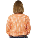 JUST COUNTRY ABBEY FULL BUTTON PRINT WORKSHIRT - CORAL POLKA DOT