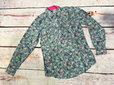 JUST COUNTRY GEORGIE HALF BUTTON PRINT WORKSHIRT - SKY COTTAGE FLOWERS