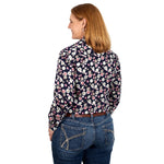 JUST COUNTRY ABBEY FULL BUTTON PRINT WORKSHIRT - FRENCH NAVY FLORAL