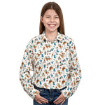 JUST COUNTRY HARPER GIRLS SHIRT - CREAM RODEO GIRL