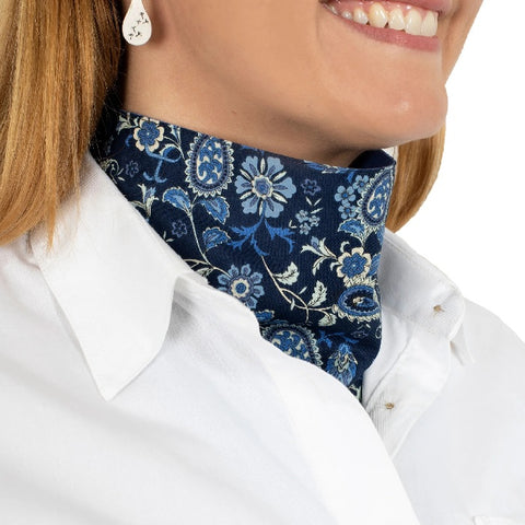 JUST COUNTRY CARLEE DOUBLE SIDED SCARF - BLUE/NAVY PAISLEY