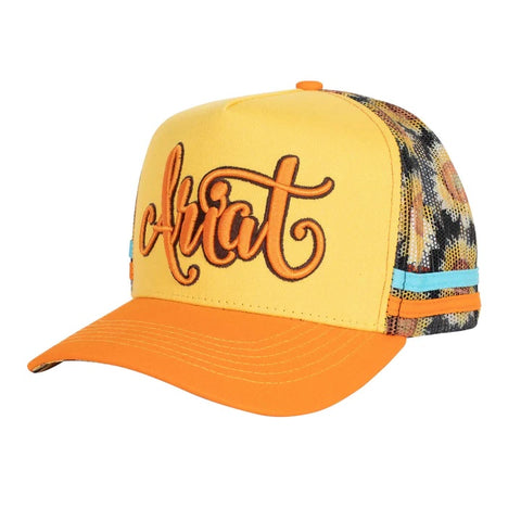 ARIAT SUNFLOWER SCRIPT TRUCKER CAP - WILD ORANGE 