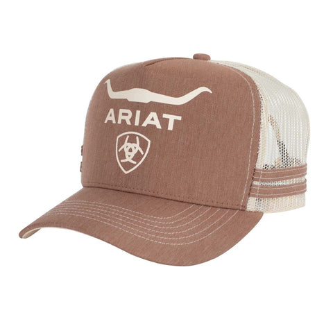 ARIAT WILD BULL TRUCKER CAP - BROWN HEATHER 