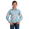 JUST COUNTRY HARPER GIRLS SHIRT - SKY DAISIES [SZ:XS]