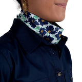 JUST COUNTRY CARLEE DOUBLE SIDED SCARF - WHITE COSMOS/NAVY 