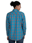 JUST COUNTRY ABBEY FULL BUTTON PRINT WORKSHIRT - BLUE JEWEL PLAID [SZ:10]