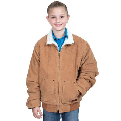 JUST COUNTRY JUNIOR DIAMANTINA SHERPA CORDUROY JACKET - CARAMEL [SZ:XS]