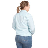 JUST COUNTRY ABBEY LONG SLEEVE FULL BUTTON WORK SHIRT - ICE MINT CHAMBREY [SZ:8]