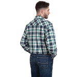 JUST COUNTRY AUSTIN MENS FULL BUTTON CHECK PRINT WORKSHIRT - NAVY/IVY PLAID [SZ:MEDIUM]