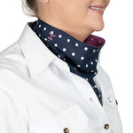 JUST COUNTRY CARLEE DOUBLE SIDED SCARF - RADIANT ORCHID/NAVY DOTS 