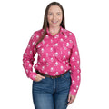 Just Country Abbey Full Button Print Workshirt - Rose Brew [sz:8]