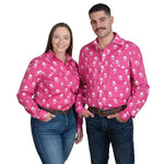 Just Country Abbey Full Button Print Workshirt - Rose Brew [sz:8]