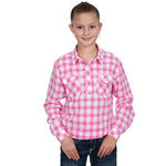 Just Country Harper Girls Shirt - Hot Pink/white Checks [sz:xxs]