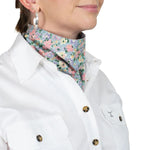 JUST COUNTRY CARLEE DOUBLE SIDED SCARF - WINTER SKY BLUE FLORAL/BLUE BELL FLORAL [SZ:2]
