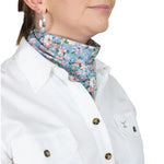 JUST COUNTRY CARLEE DOUBLE SIDED SCARF - WINTER SKY BLUE FLORAL/BLUE BELL FLORAL [SZ:2]