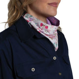Just Country Carlee Double Sided Scarf - Orchid/white Wildflowers 