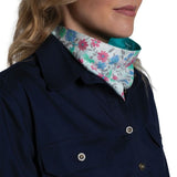Just Country Carlee Double Sided Scarf - Turquoise/white Confetti Floral [sz:2]