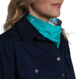 Just Country Carlee Double Sided Scarf - Turquoise/white Confetti Floral [sz:2]