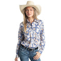 Just Country Abbey Full Button - Blue Vintage Floral [sz:8]