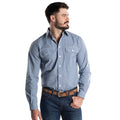Just Country Austin Mens Full Button Check Print Workshirt - Demin & White Check [sz:s]