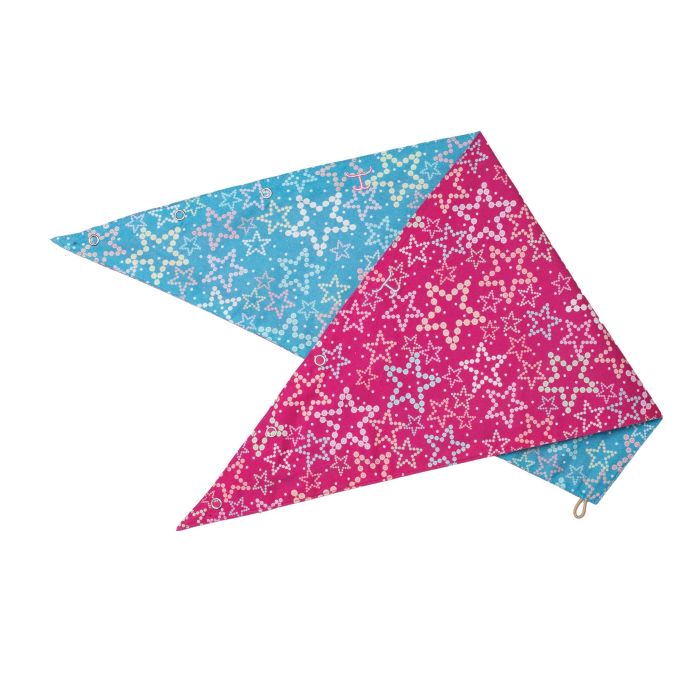 Just Country Carlee Double Sided Scarf - Swedish Blue Stars / Hot Pink Stars