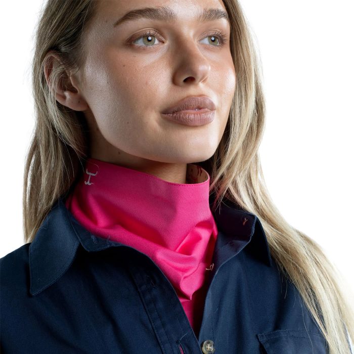 Just Country Carlee Double Sided Scarf - Hot Pink/cream & Pink Western Print
