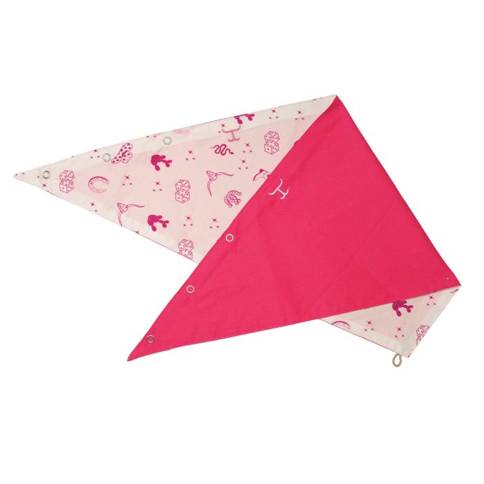 Just Country Carlee Double Sided Scarf - Hot Pink/cream & Pink Western Print